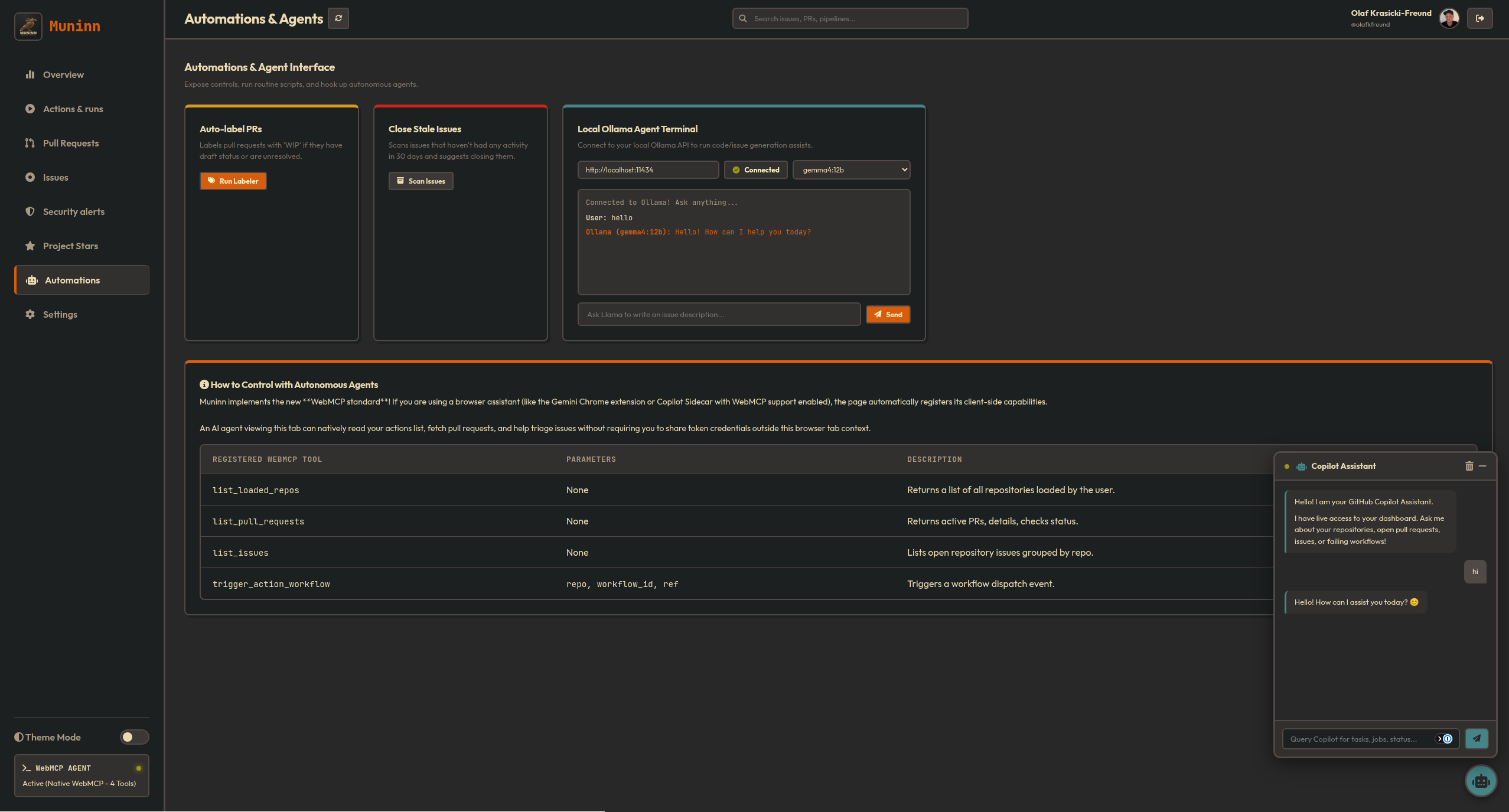Ollama Chat Automation Panel