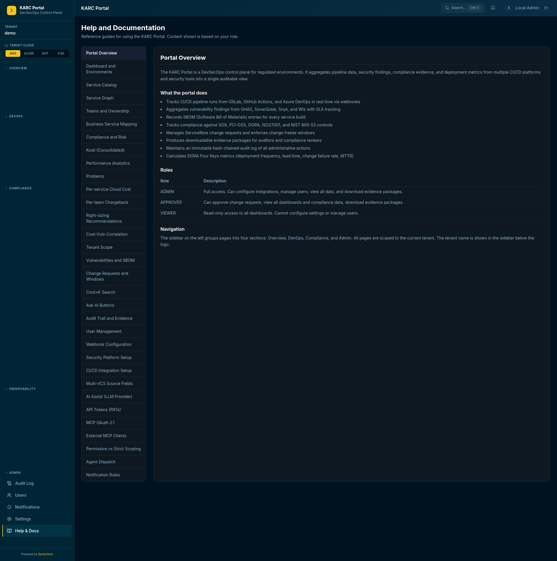Help docs